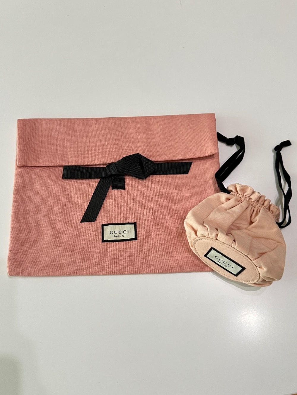 Gucci Beauty Pink Cosmetics Drawstring Pouches